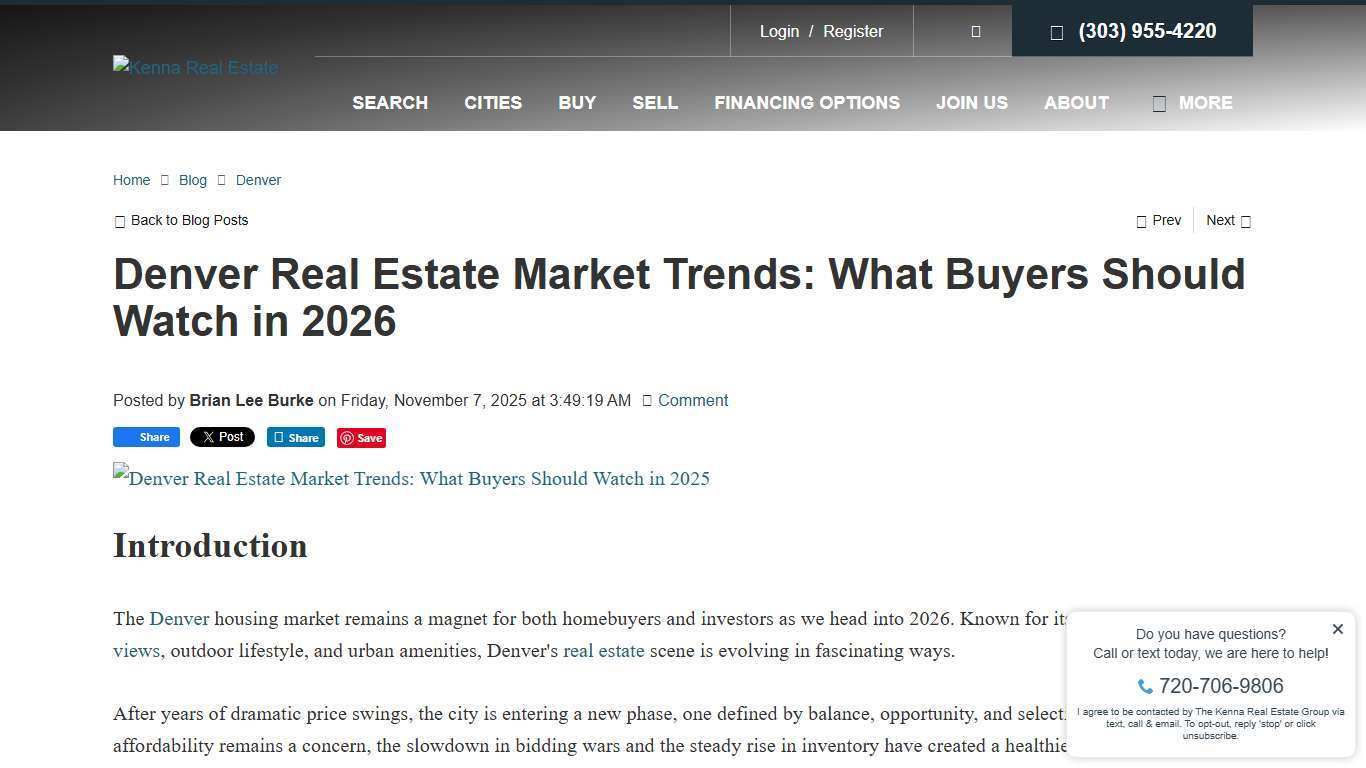 Denver Real Estate Market Trends 2026| Insights for Buyers & Investors - Kenna Real Estate Group - 303-955-4220