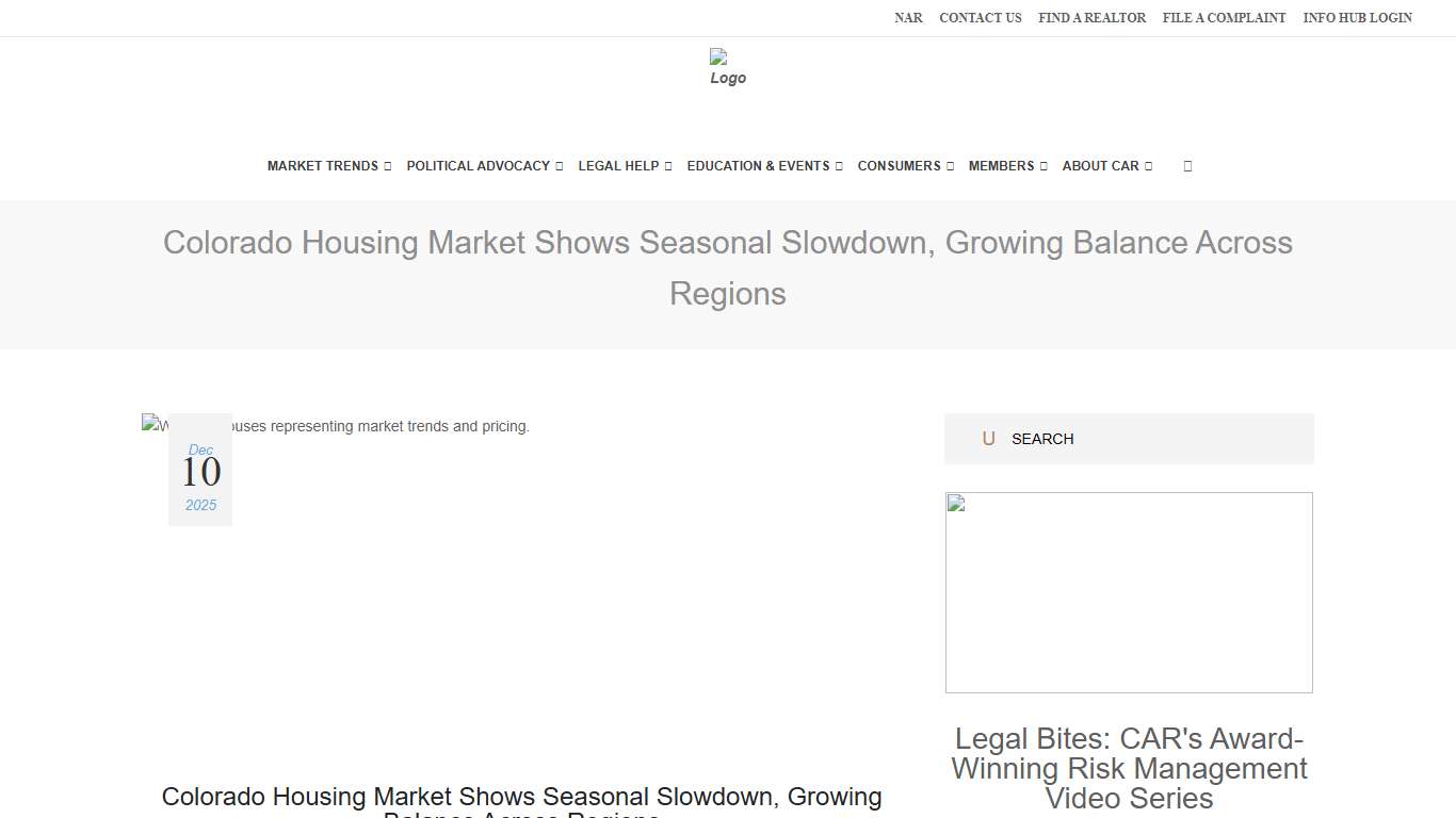 Colorado Housing Market Shows Seasonal Slowdown, Growing Balance Across Regions - Colorado Association of REALTORS